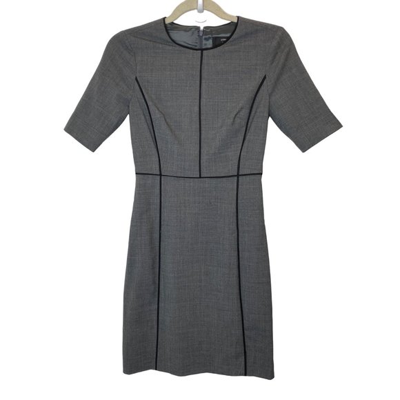 J Crew 365 Everyday Stretch Heather Gray Paneled Sheath Dress 00 P Knee Length - Picture 2 of 10